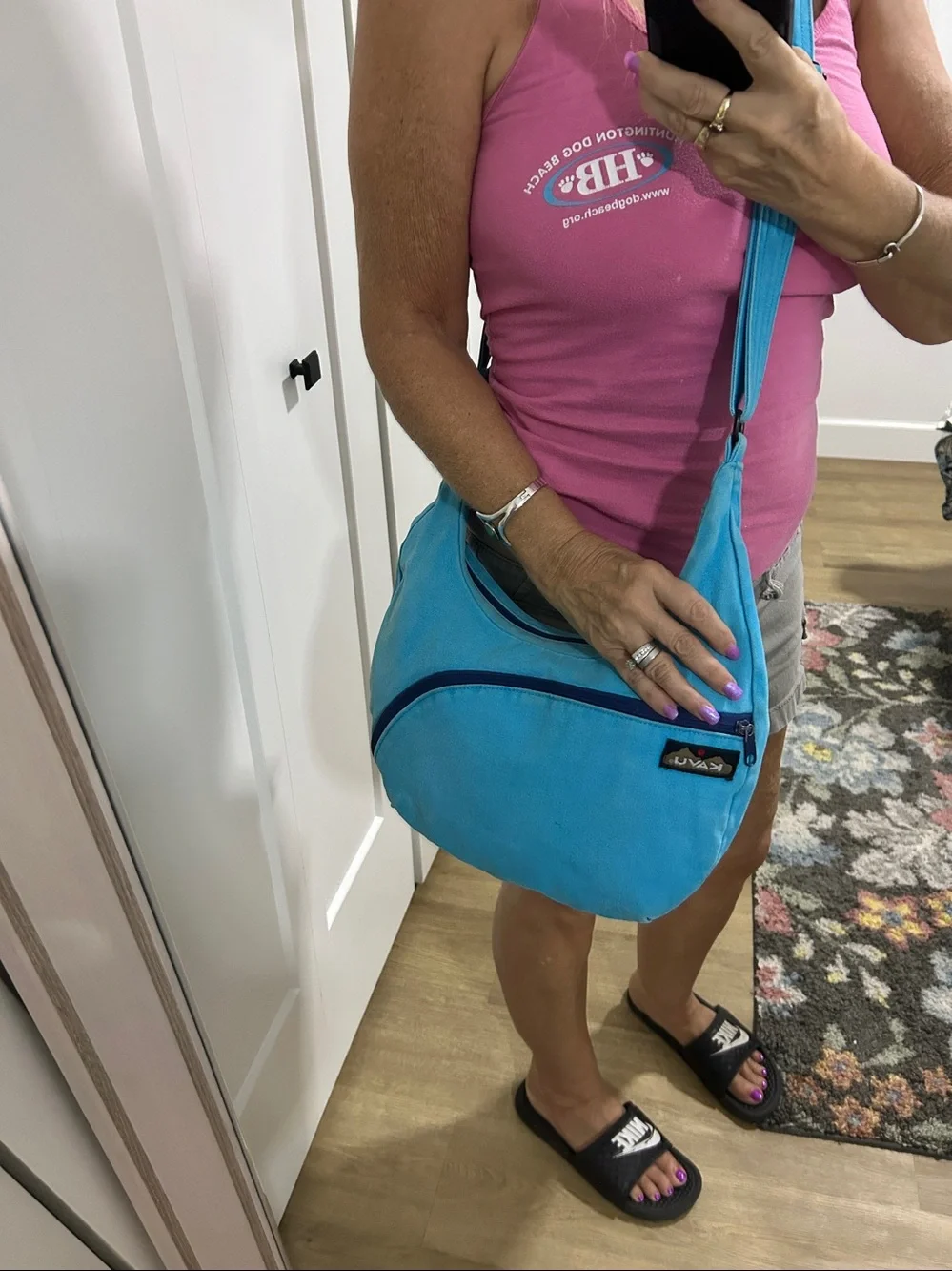 KAVU Sydney Satchel Blue / Teal Canvas Bag